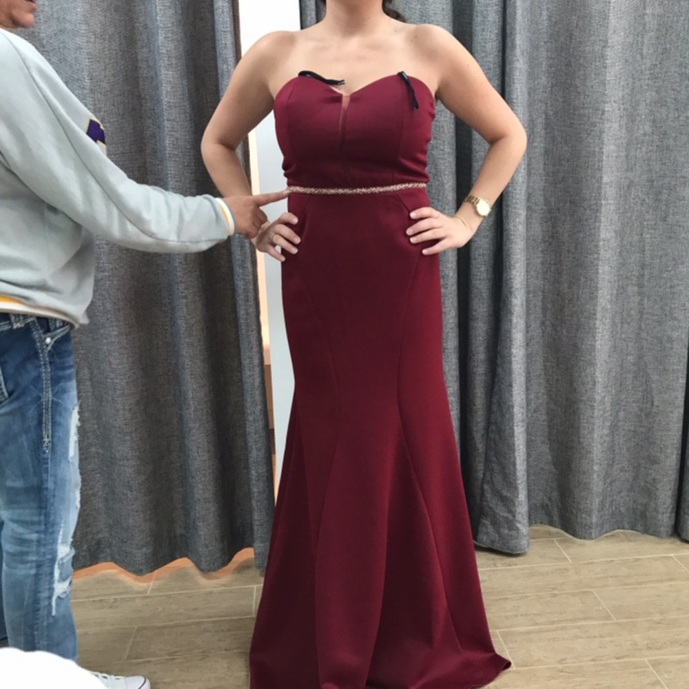 Maroon ball gown
